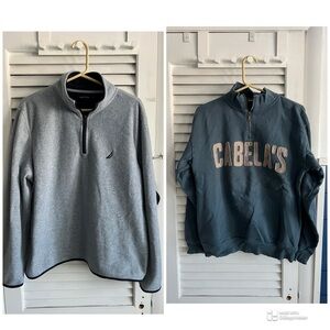 2 sweatshirts / left brand: Nautica right brand: Cabelas / both Medium